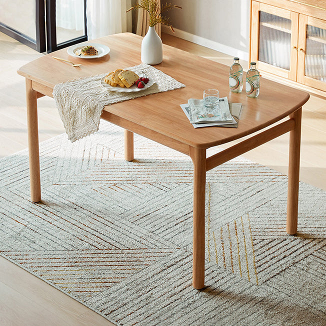Solid Wood Frame Dining Table Rectangle Dinette Table for Home