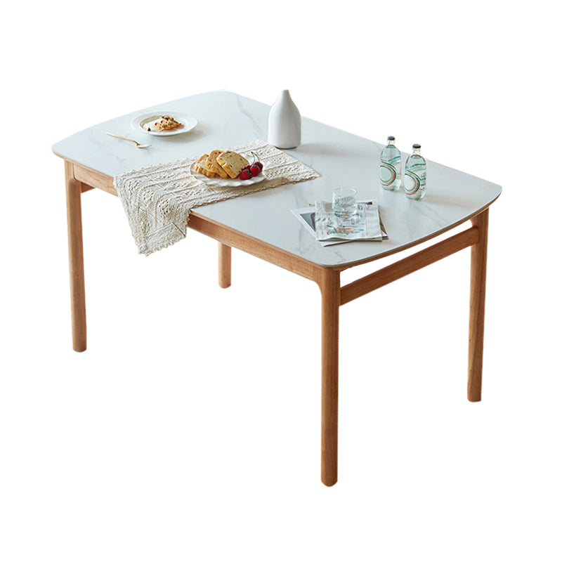 Solid Wood Frame Dining Table Rectangle Dinette Table for Home