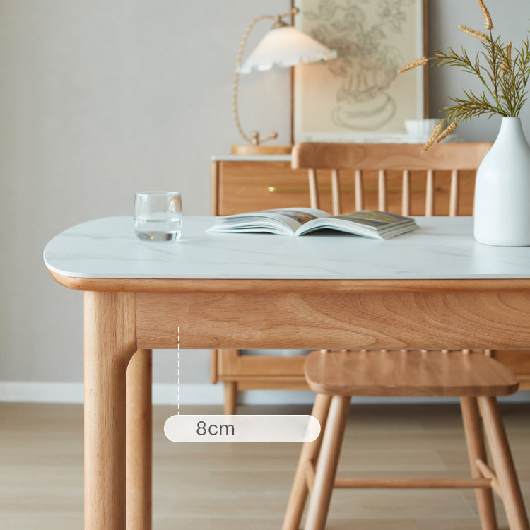 Solid Wood Frame Dining Table Rectangle Dinette Table for Home