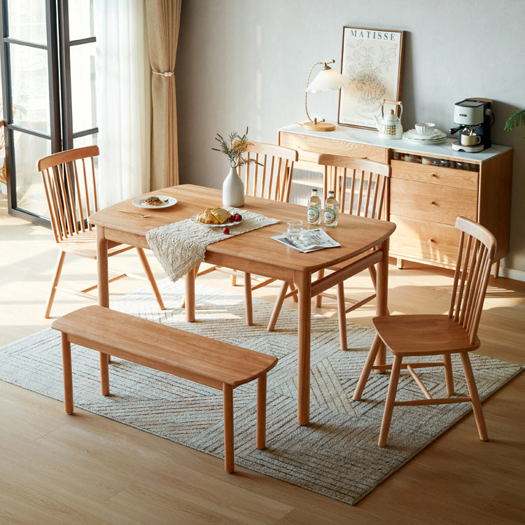 Solid Wood Frame Dining Table Rectangle Dinette Table for Home