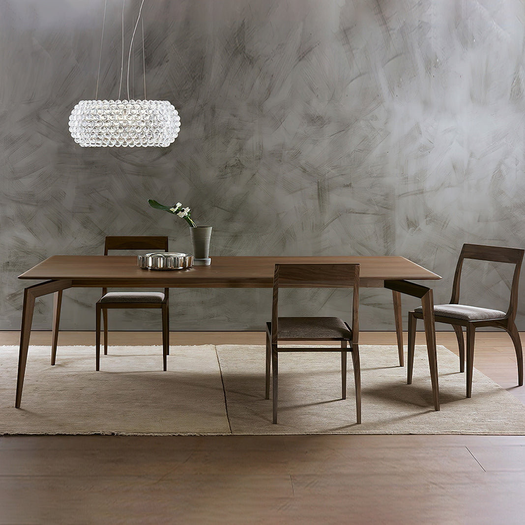 Matte Finish Rectangle Dining Table Modern Wooden Dinette Table