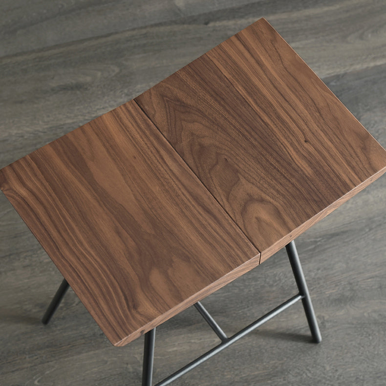 Contemporary Metal Bar Stool Footrest Counter Stool in Brown