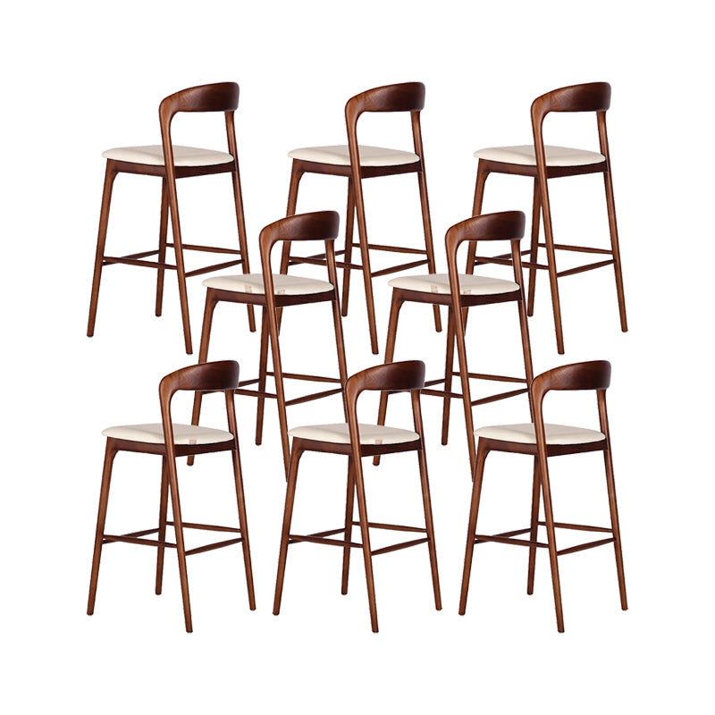Scandinavian Indoor Bar Stools Solid Wood Bar Stool with Footrest