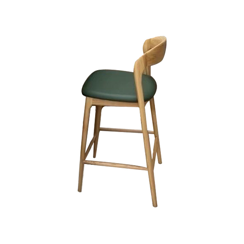 Scandinavian Indoor Bar Stools Solid Wood Bar Stool with Footrest