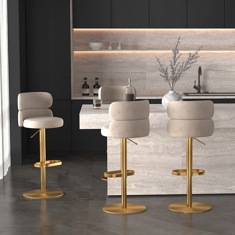 Gold Legs Glam Bar Stools Living Room Upholstered Counter Chair