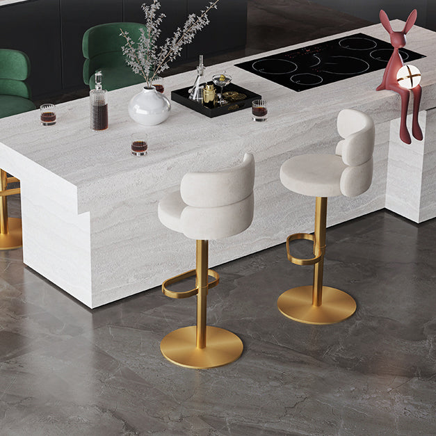 Gold Legs Glam Bar Stools Living Room Upholstered Counter Chair