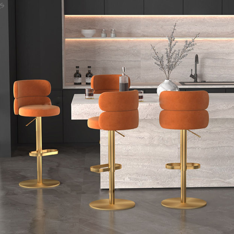 Gold Legs Glam Bar Stools Living Room Upholstered Counter Chair