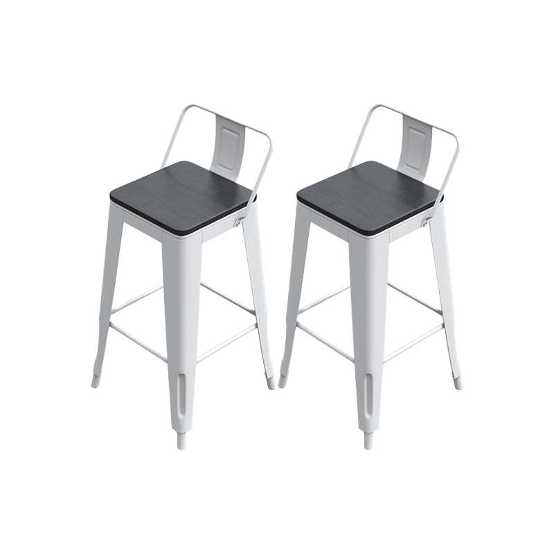 Modern Metal Bar Stool Armless Patio Bar Stool with White Base