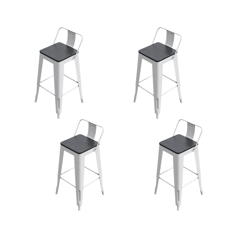 Modern Metal Bar Stool Armless Patio Bar Stool with White Base
