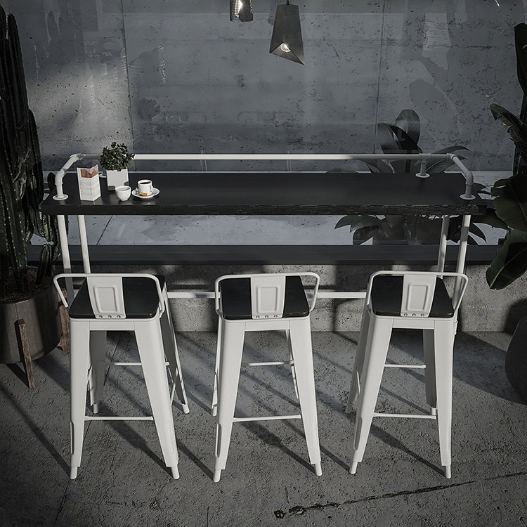 Modern Metal Bar Stool Armless Patio Bar Stool with White Base