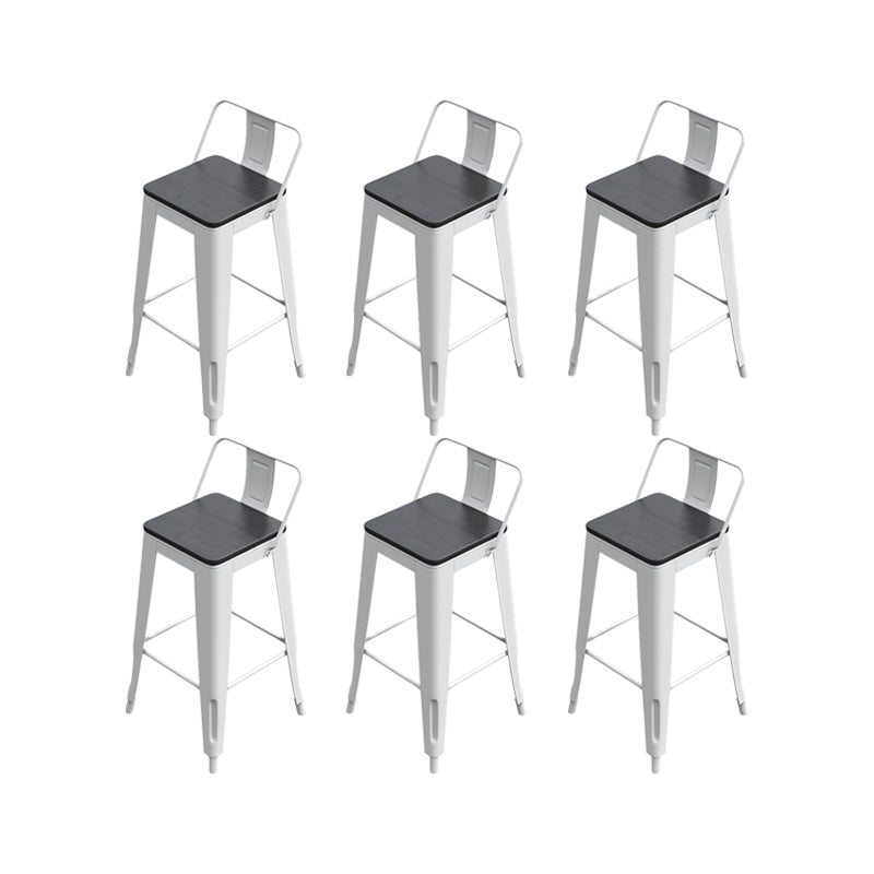 Modern Metal Bar Stool Armless Patio Bar Stool with White Base