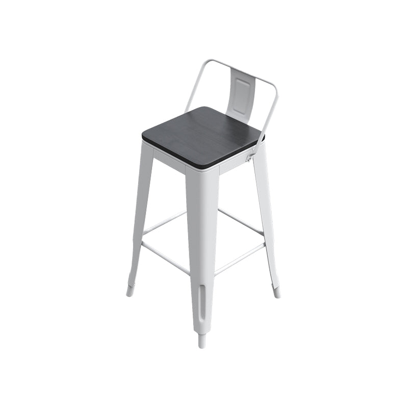 Modern Metal Bar Stool Armless Patio Bar Stool with White Base