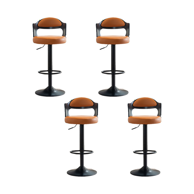 Contemporary Style Metal Bar Stool Footrest Counter Stool for Living Room