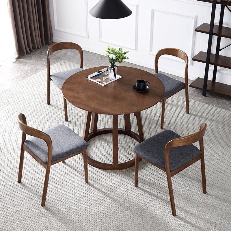 1/5 Pcs Dining Room Set Modern Style Solid Wood Dining Set with Round Table