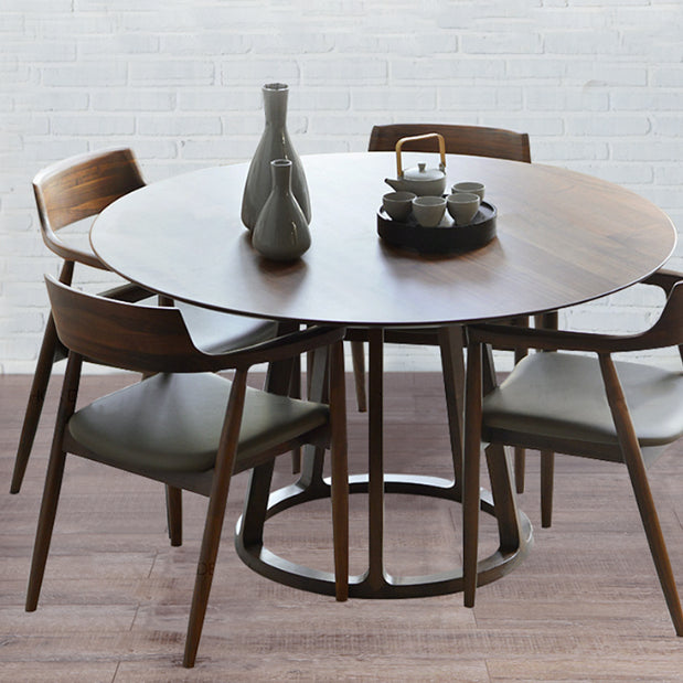 1/5 Pcs Dining Room Set Modern Style Solid Wood Dining Set with Round Table