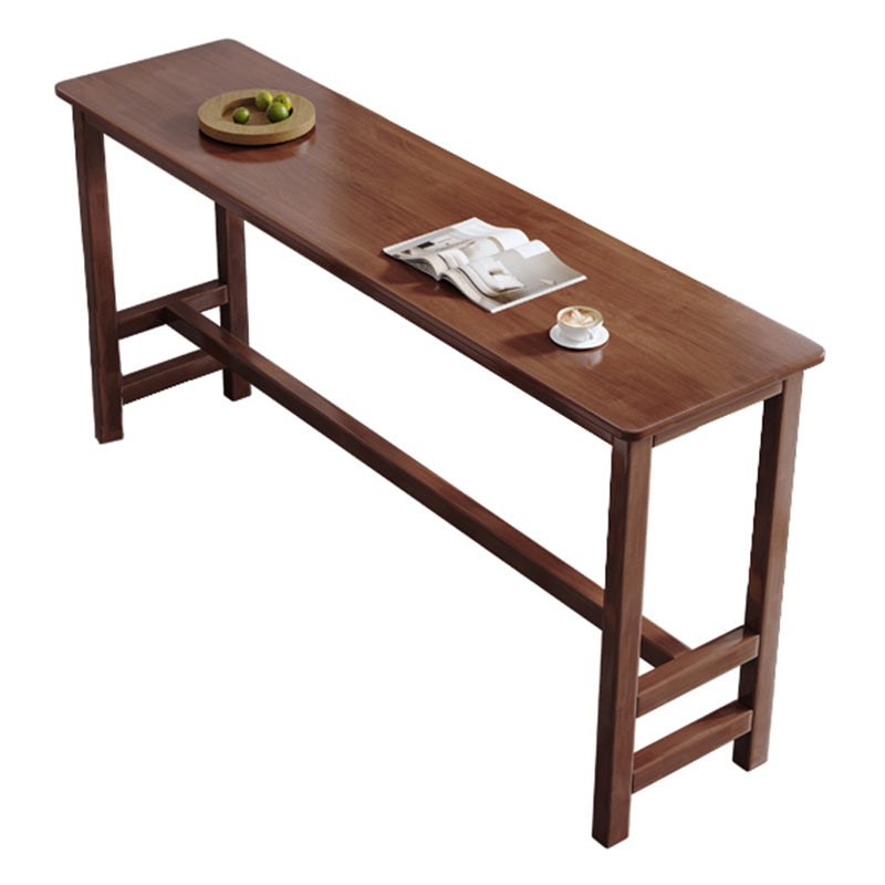 Contemporary Indoor Bar Dining Table Rectangle Wood Bar Stool Table