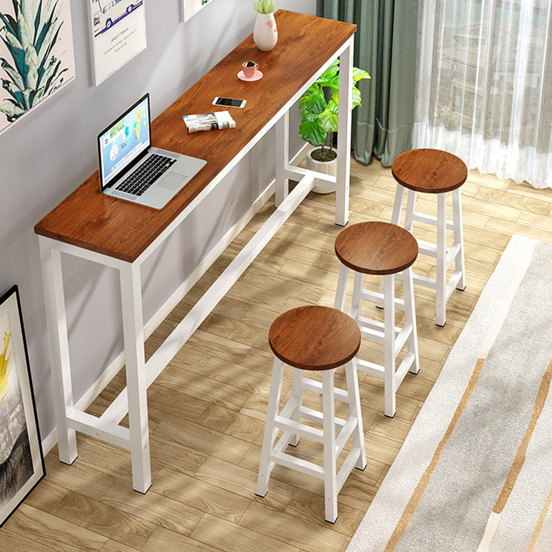 Industrial Trestle Bar Stool Table Metal and Wood Bar Wine Table