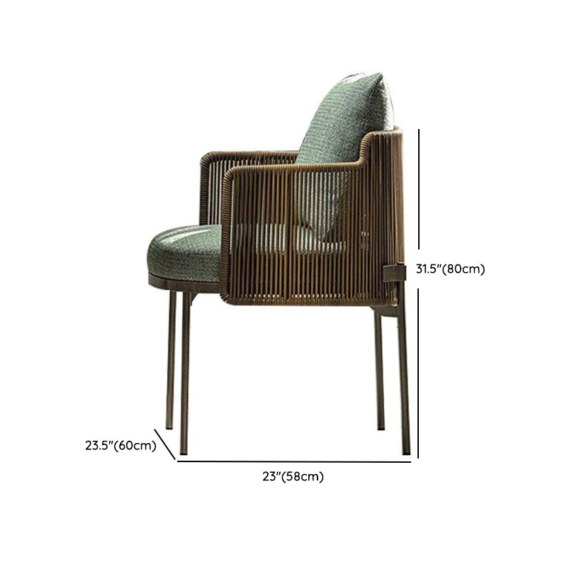 Boho Patio Dining Table Set 1/7/9 Pcs Teak Wood Dining Table with Upholstered Chair