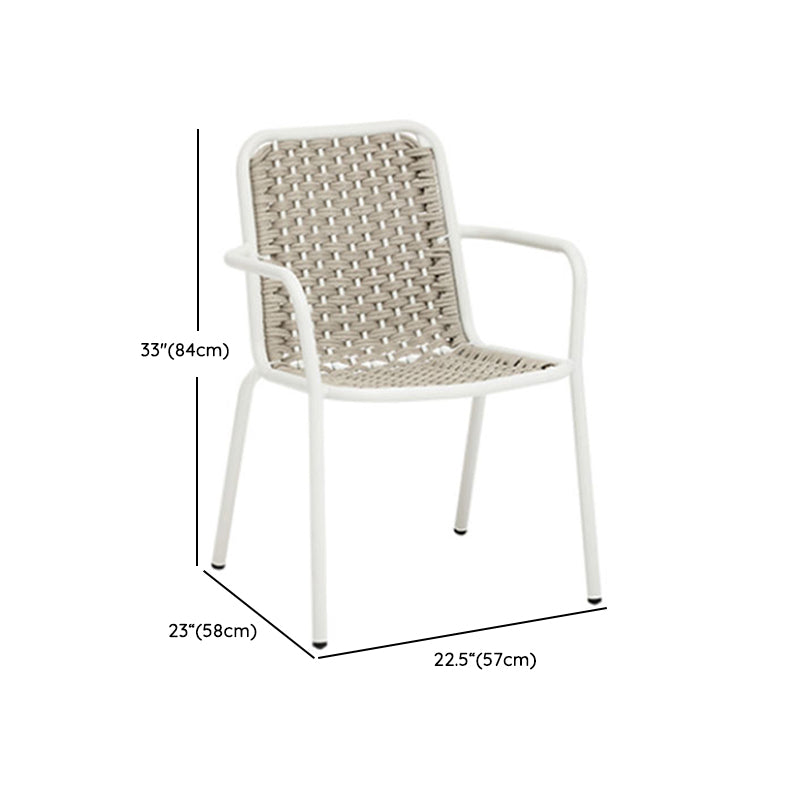 Modern Patio Dining Table Set 1/3/4/5 Pcs White Metal Frame Bistro Table and Chairs