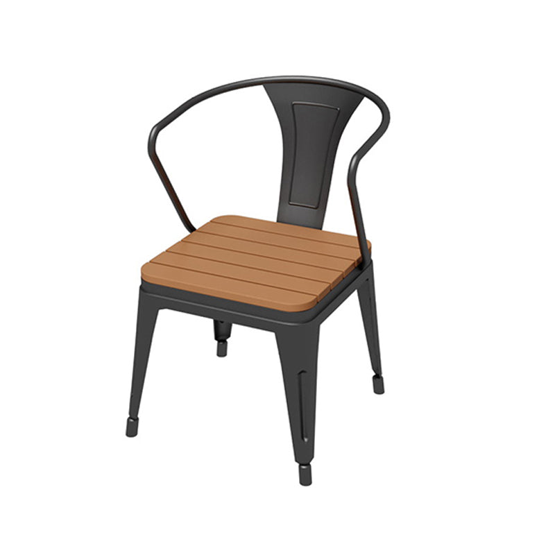 Modern Patio Dining Table Set 1/3/5 Pcs Iron Frame Patio Dining Table and Chairs in Black