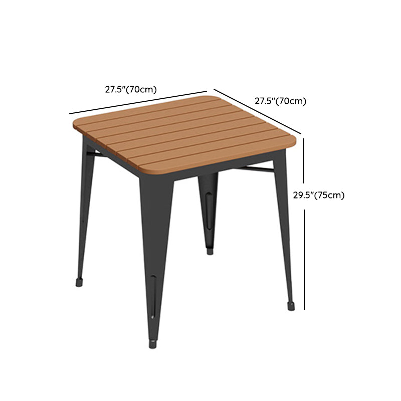 Modern Patio Dining Table Set 1/3/5 Pcs Iron Frame Patio Dining Table and Chairs in Black