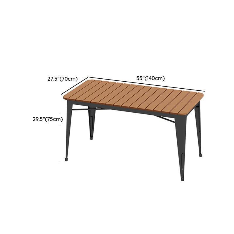 Modern Patio Dining Table Set 1/3/5 Pcs Iron Frame Patio Dining Table and Chairs in Black