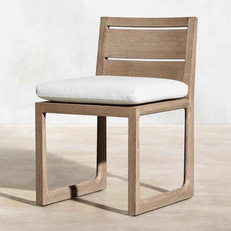 Modern Patio Dining Table Set 1/7 Pcs Solid Wood Patio Dining Table and Upholstered Chairs