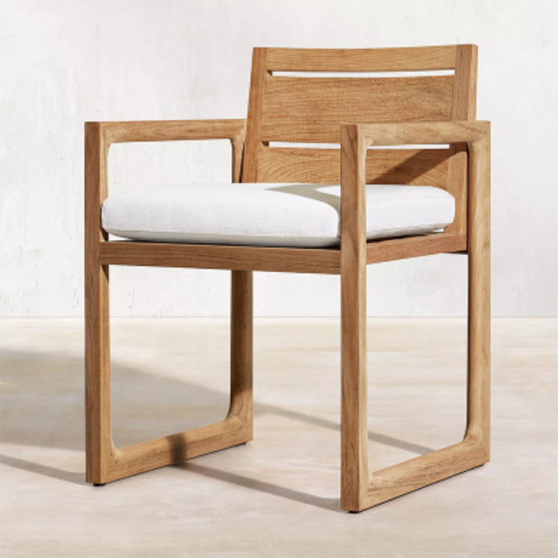 Modern Patio Dining Table Set 1/7 Pcs Solid Wood Patio Dining Table and Upholstered Chairs