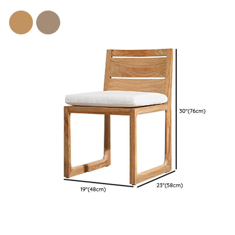 Modern Patio Dining Table Set 1/7 Pcs Solid Wood Patio Dining Table and Upholstered Chairs
