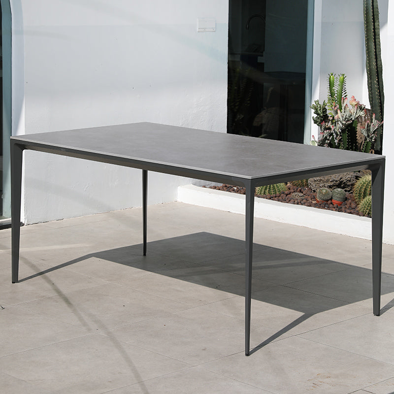 Modern Patio Dining Table Set 1/5/7 Pcs Stone Top Table with Upholstered Side Chairs