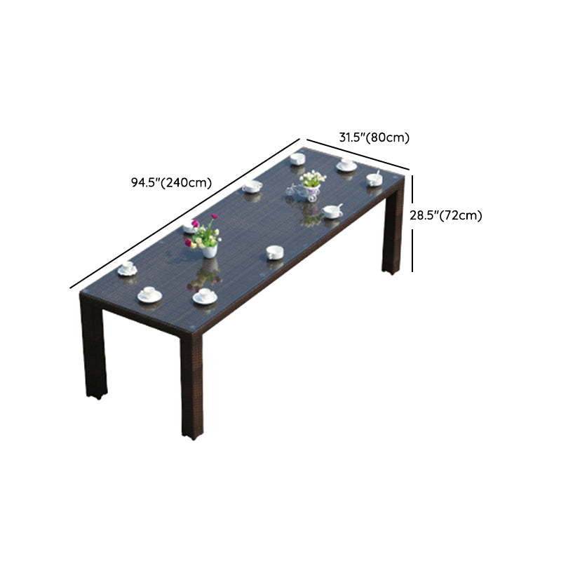 Outdoor Patio Dining Table Set 1/9/11 Pcs Plastic Wicker Frame Patio Table and Chairs