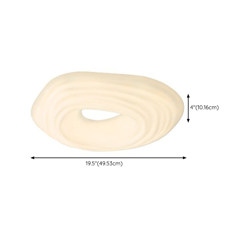 2-Light White Modernism Flush Mount Lighting Acrylic LED Ceiling Light for Bedroom