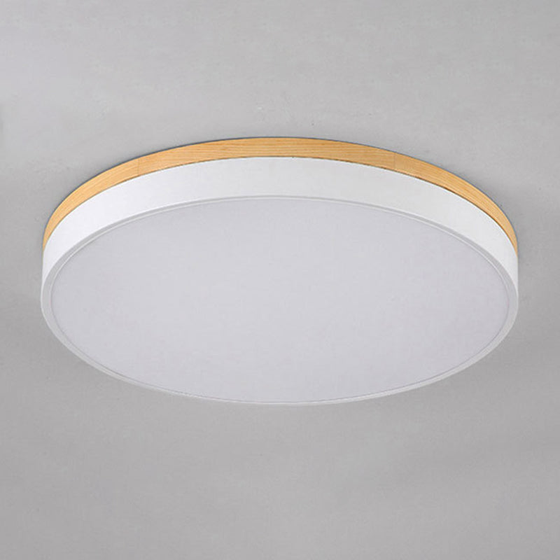 Modern Ceiling Lamp Wooden LED Ceiling Mount Light with Acrylic Shade for Bedroom