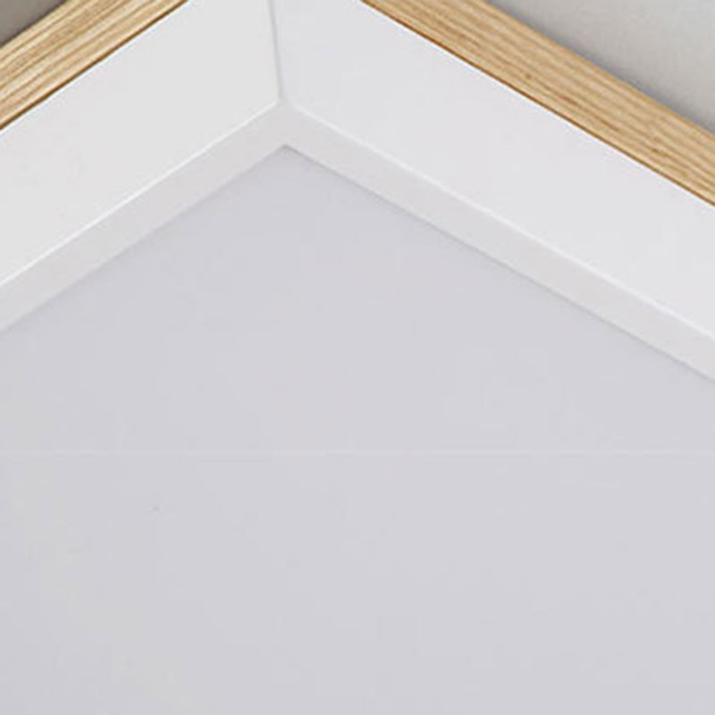 Modern Ceiling Lamp Wooden LED Ceiling Mount Light with Acrylic Shade for Bedroom