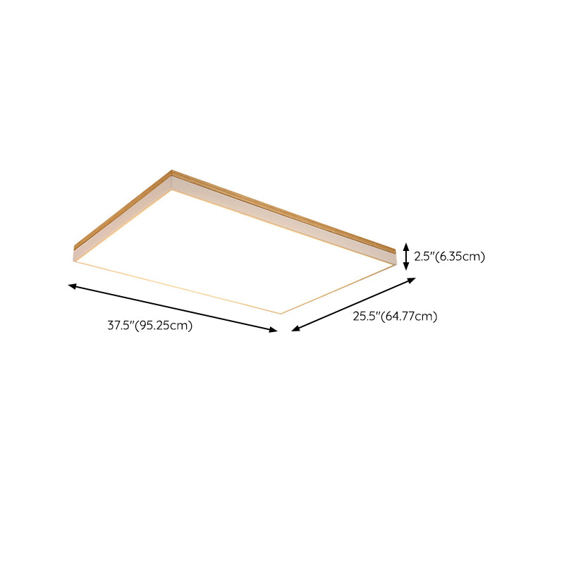 Modern Ceiling Lamp Wooden LED Ceiling Mount Light with Acrylic Shade for Bedroom