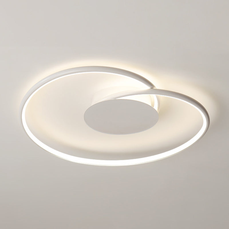 Single White Flush Mount Lighting Unique Ceiling Light for Living Room