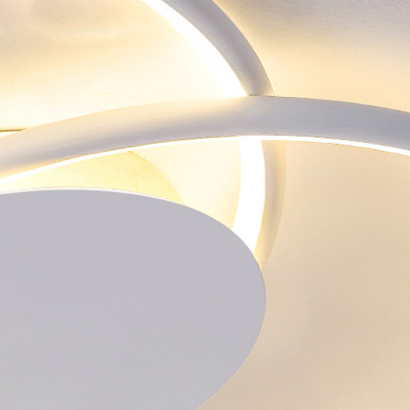Single White Flush Mount Lighting Unique Ceiling Light for Living Room
