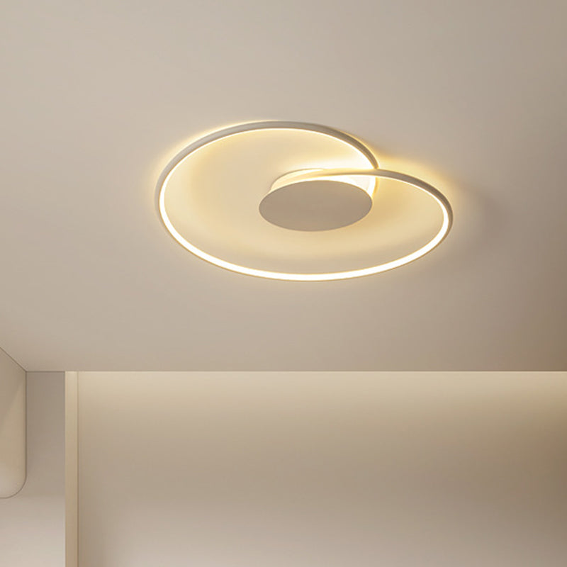 Single White Flush Mount Lighting Unique Ceiling Light for Living Room