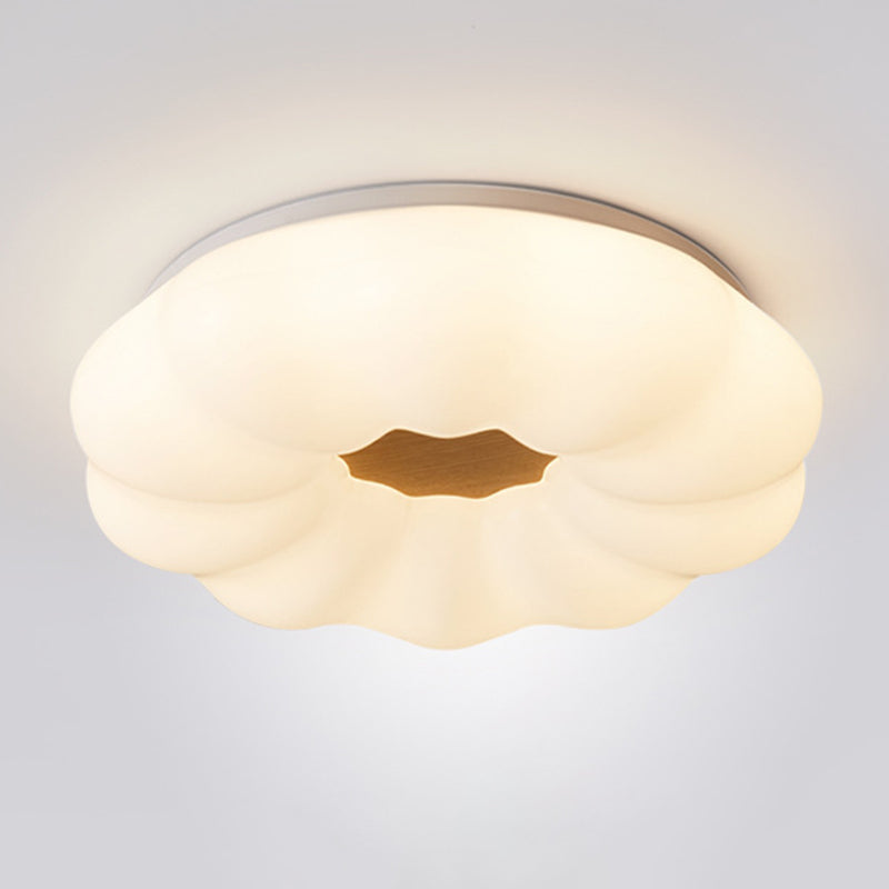 LED Ceiling Light Wooden Ceiling Mount Light with Acrylic Shade for Living Room
