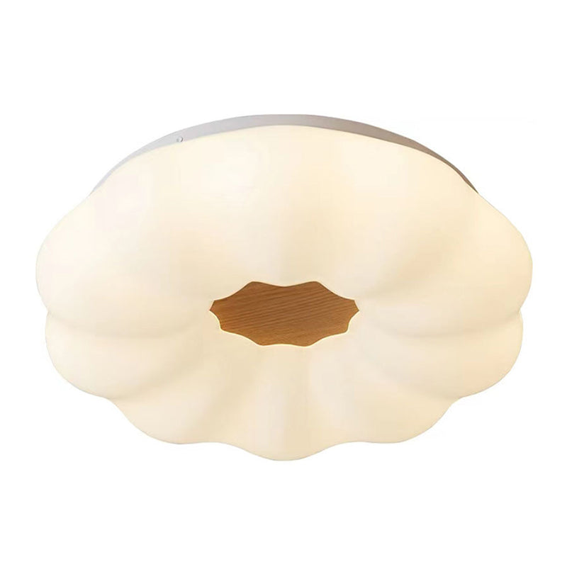 LED Ceiling Light Wooden Ceiling Mount Light with Acrylic Shade for Living Room