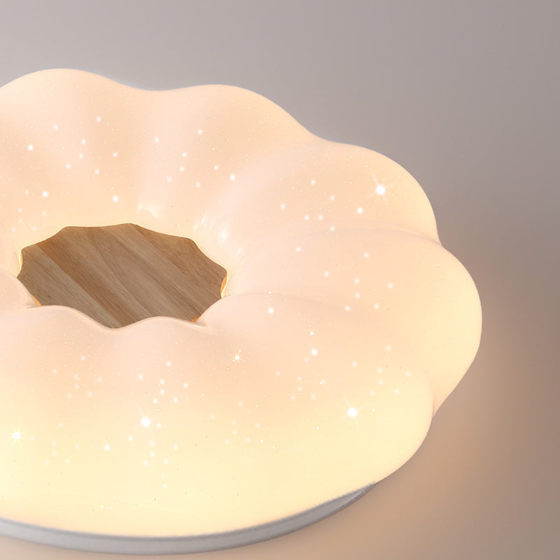 LED Ceiling Light Wooden Ceiling Mount Light with Acrylic Shade for Living Room