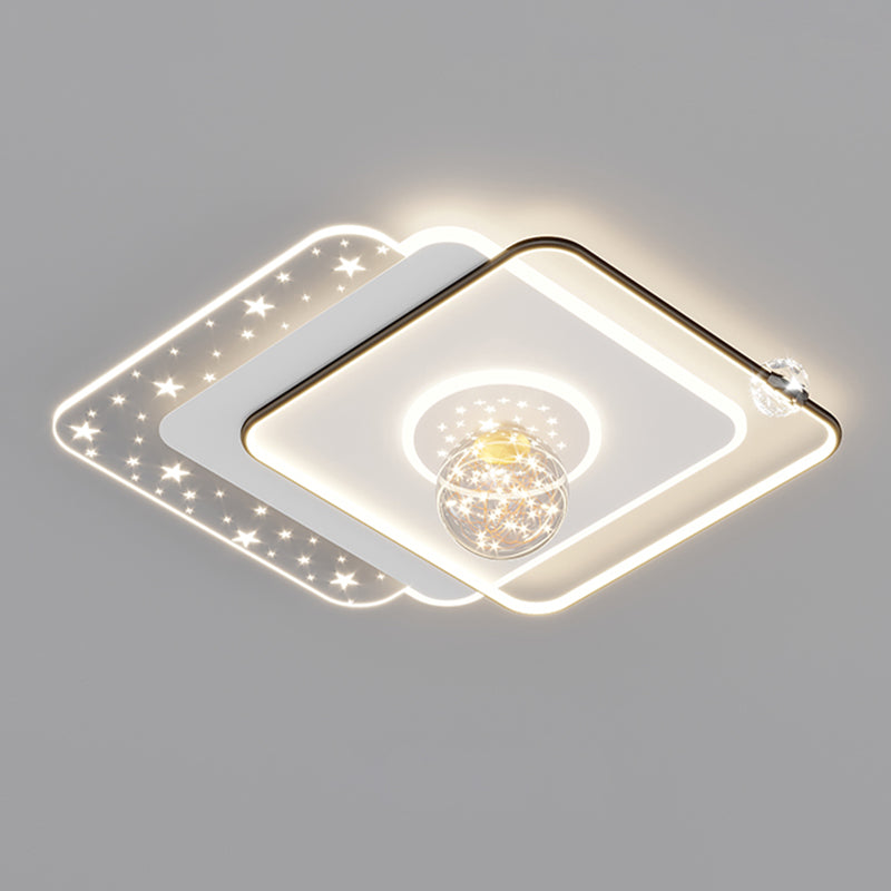 Geometric Shape Metal Flush Light Modern Style 5 Lights Flush Mount Fixture