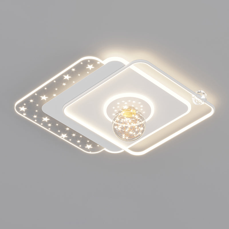Geometric Shape Metal Flush Light Modern Style 5 Lights Flush Mount Fixture
