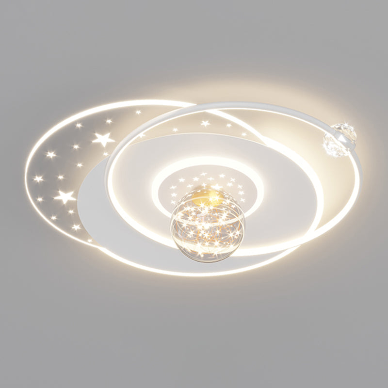 Geometric Shape Metal Flush Light Modern Style 5 Lights Flush Mount Fixture