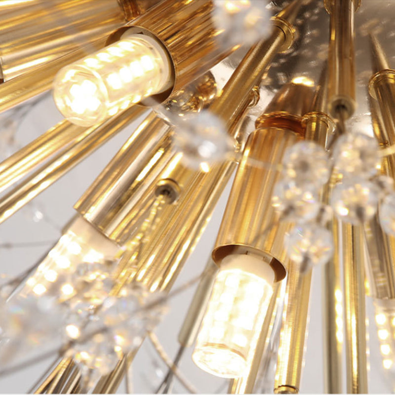 Unique Shape Crystal Flush Light Modern Style Multi Lights Flush Mount Fixture