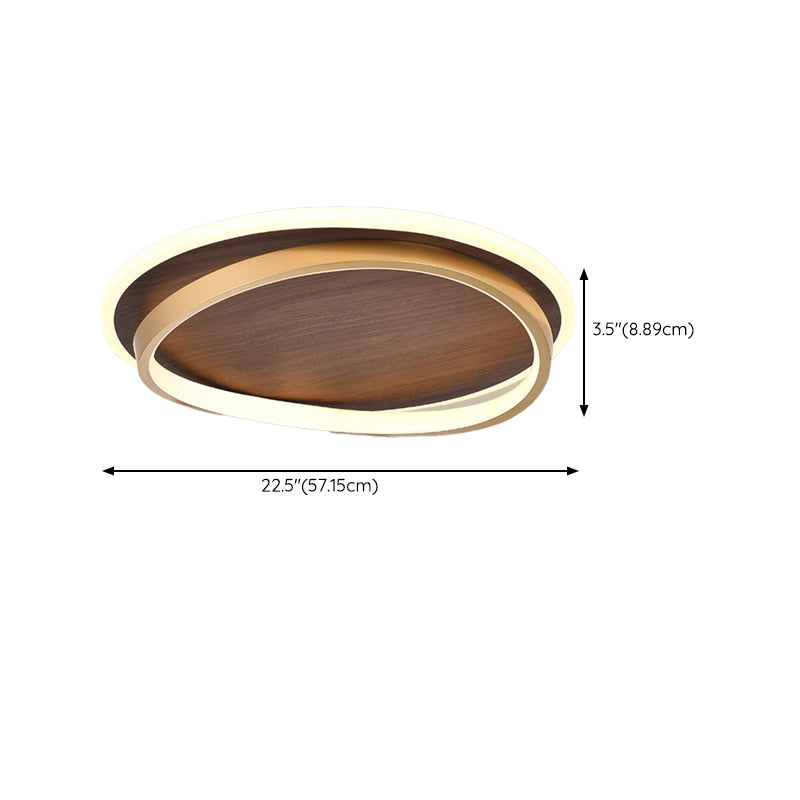 LED Modern Metal Flush Mount Oval Shape Ceiling Light with Acrylic Shade for Passage