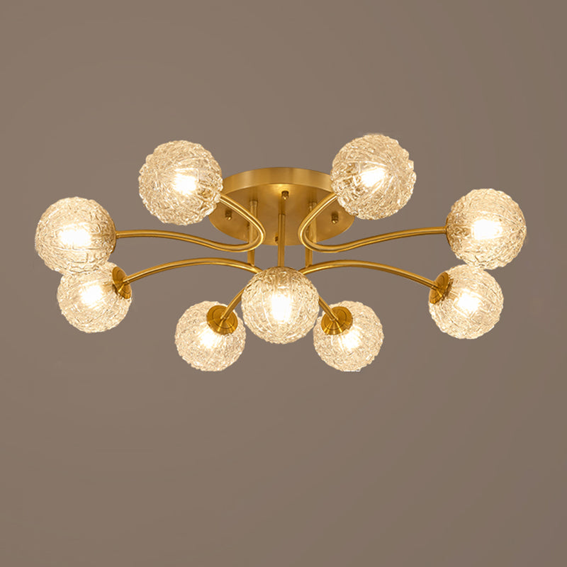 Ball Shape Glass Flush Light Modern Style Multi Lights Flush Mount Fixture