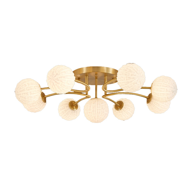 Ball Shape Glass Flush Light Modern Style Multi Lights Flush Mount Fixture