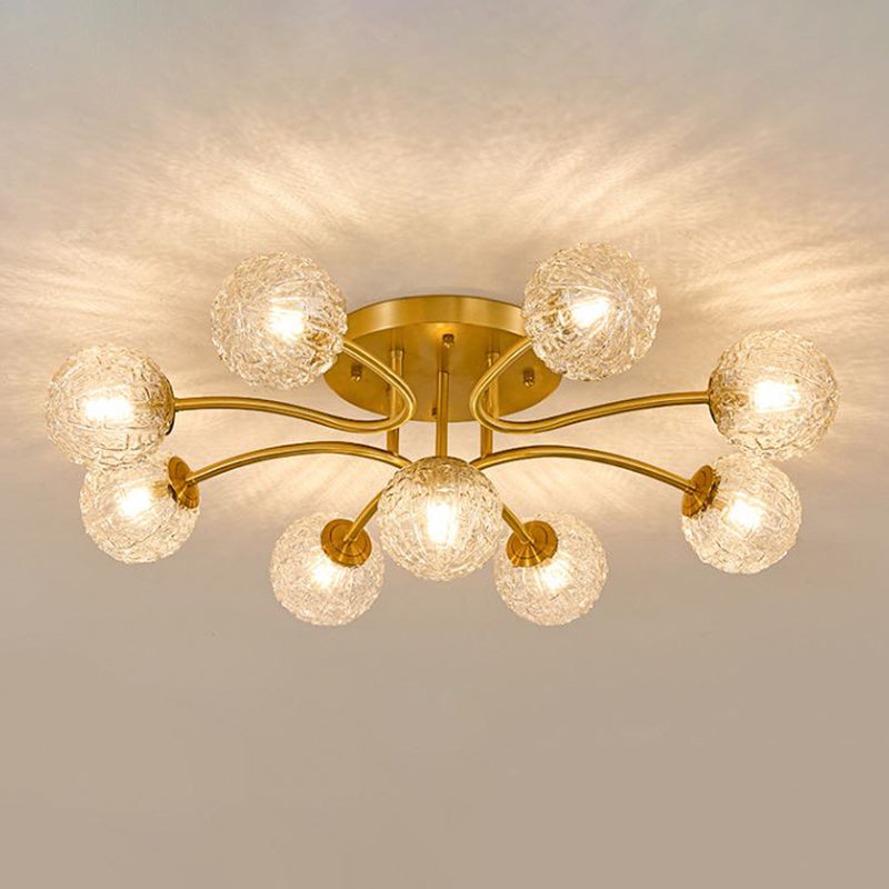 Ball Shape Glass Flush Light Modern Style Multi Lights Flush Mount Fixture