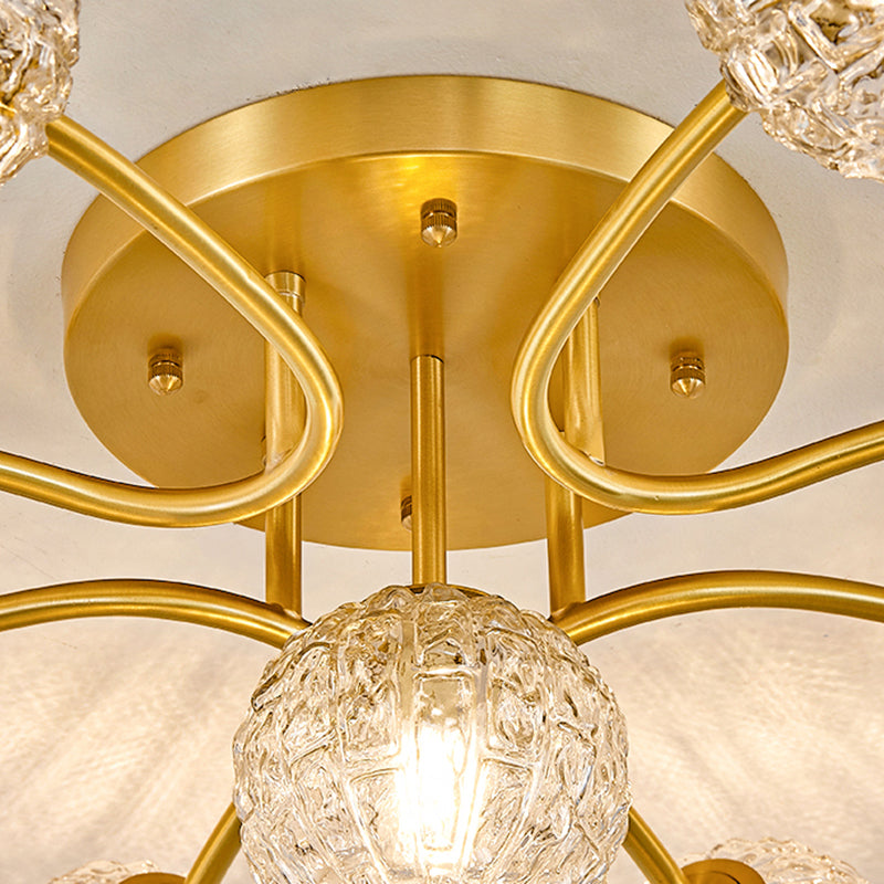 Ball Shape Glass Flush Light Modern Style Multi Lights Flush Mount Fixture